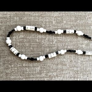 Handmade paper bead necklace